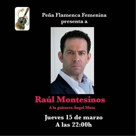 El cantaor Raúl Montesinos, este jueves en la Peña Flamenca Femenina