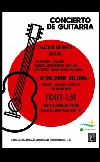 Concierto solidario a beneficio de Oxfam Intermon del Taller de Guitarra Huelva en Caja Rural del Sur