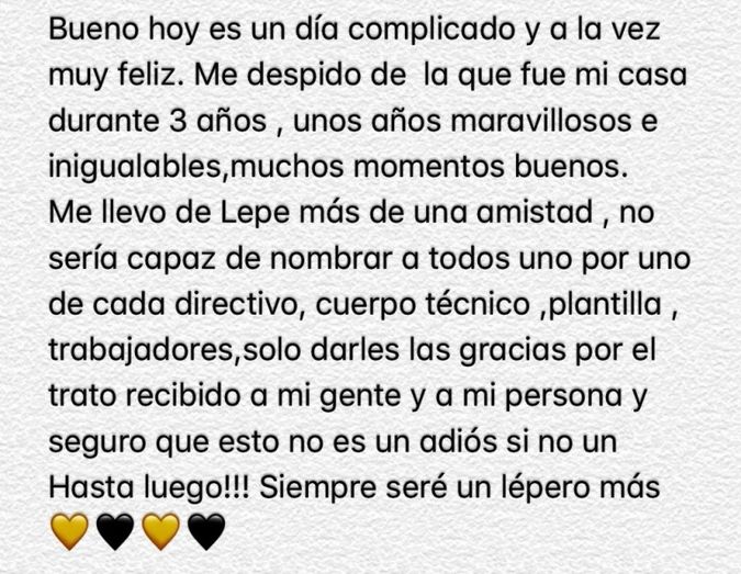 Fran Ávila se marcha 'como un lepero más' y señalando que es un 'hasta luego'