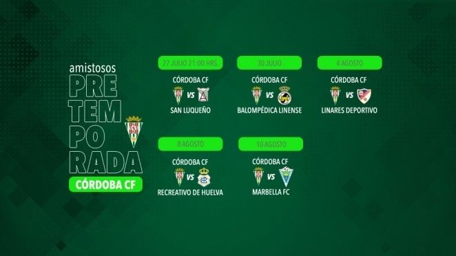 El Córdoba en el Nuevo Colombino el 8 de agosto, séptimo amistoso albiazul de pretemporada
