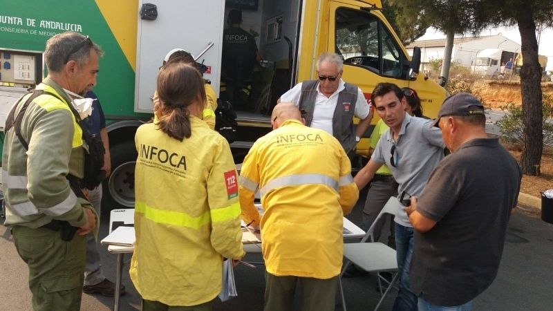 Activado el nivel 1 de Plan de Emergencias por incendios forestales por el fuego de Moguer