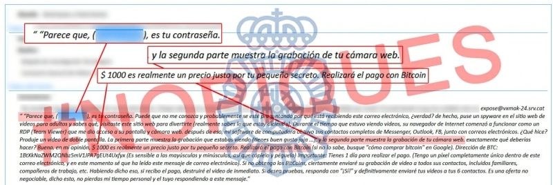 La Policía alerta de una campaña masiva de extorsión sexual 'on-line'