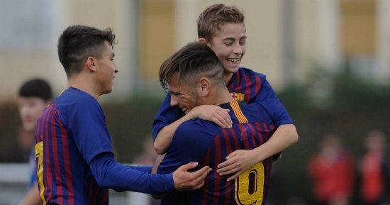 Primer gol de la temporada para el campillero Fermín López con el cadete del Barça