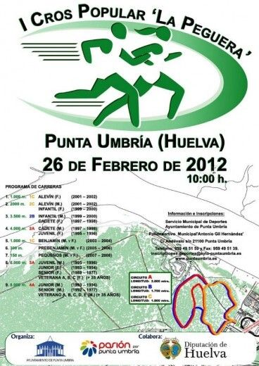 Unos 400 atletas se darán cita en Punta Umbría en el Campeonato de Cross Provincial 'La Peguera'