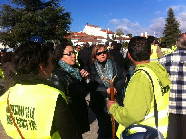 La alcaldesa de Riotinto se une a la marcha de los mineros para exigir a la Junta la reapertura de la mina