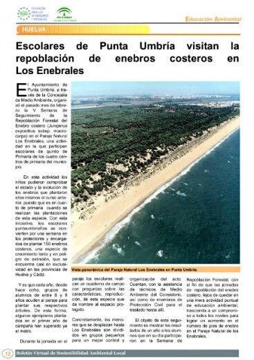 La FAMP resalta la actividad de la campaña de seguimiento de la repoblación del enebro costero de Punta Umbría