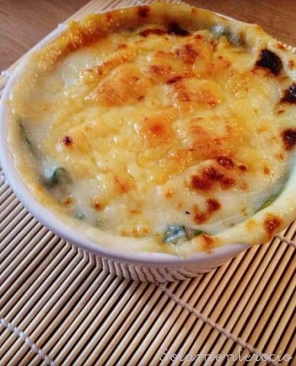Lasaña de lechuga de mar y bacalao