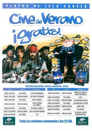 El lunes se inicia el cine de verano en Isla Canela