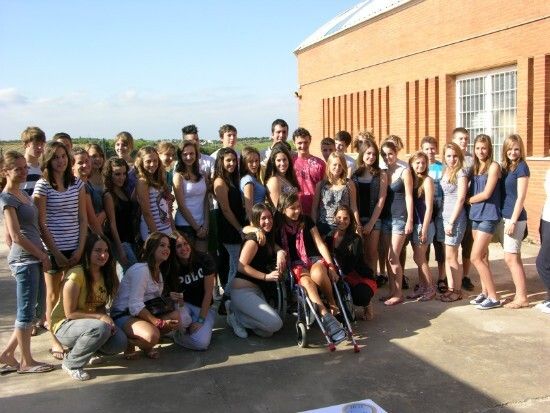 Una veintena de estudiantes alemanes, de intercambio en Moguer
