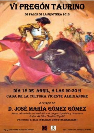 José María Gómez, pregonero en Palos de la Frontera