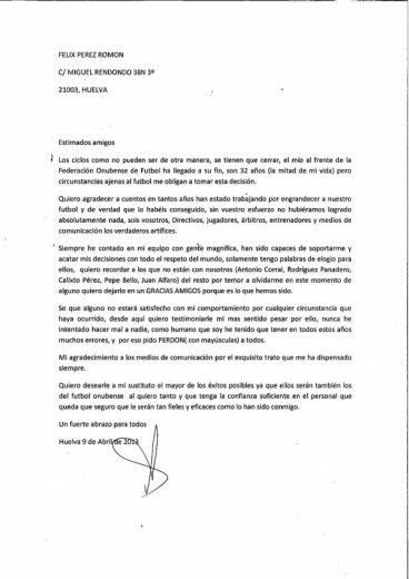 Félix Pérez: 'En la vida los ciclos empiezan y acaban'