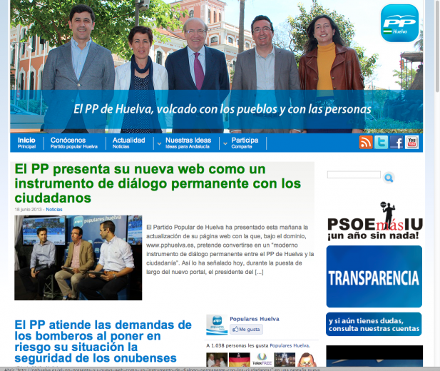 El PP presenta su nueva web como 'un instrumento de diálogo permanente con los ciudadanos'