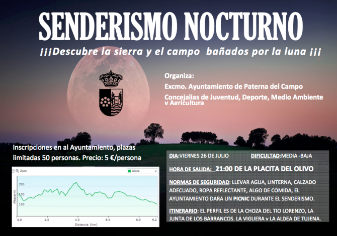 El viernes, noche de senderismo  en Paterna