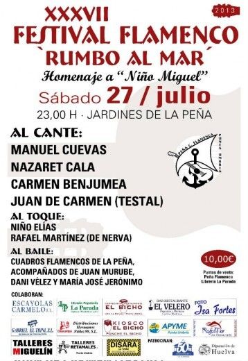 Manuel Cuevas y Nazaret Cala encabezan el cartel del Festival Flamenco ‘Rumbo al mar’