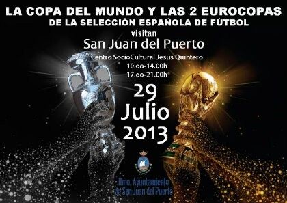 La Copa del Mundo y las dos Eurocopas visitan este lunes San Juan del Puerto