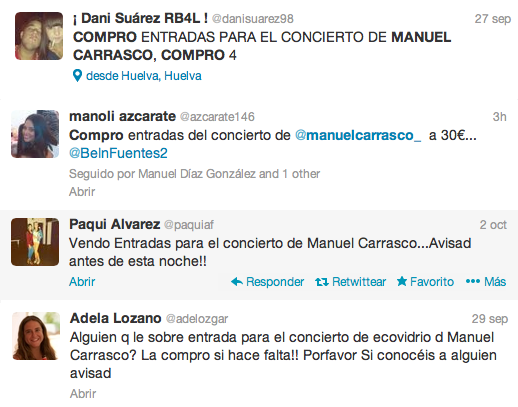 El runrún: 'Reventa' sin venta para el concierto de Carrasco