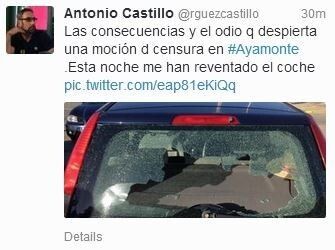 El PP recrimina a Rodríguez Castillo sus “insinuaciones” tras el acto vandálico contra su coche 