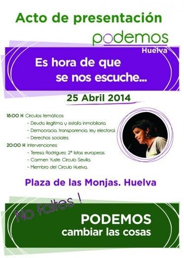‘Podemos Huelva’ se dará a conocer este viernes