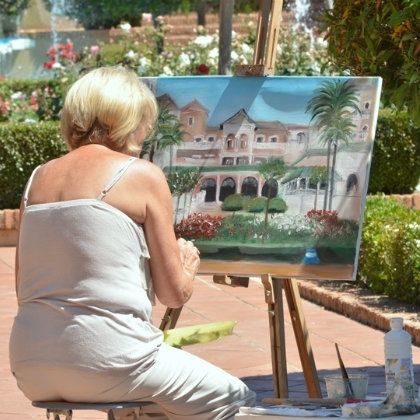 Estudio improvisado de pintores en Ayamonte