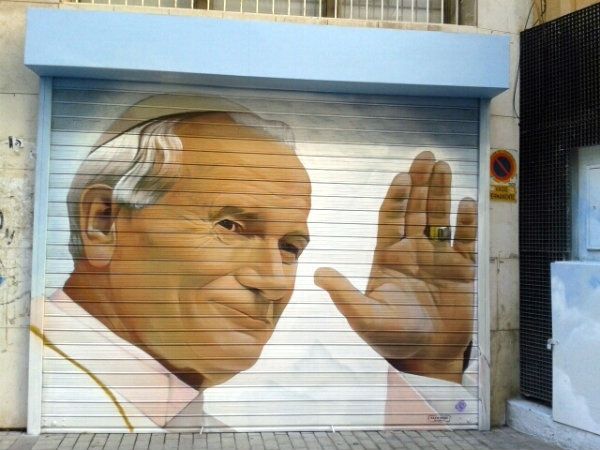 El runrún: Man-o-Matic grafitea a Juan Pablo II