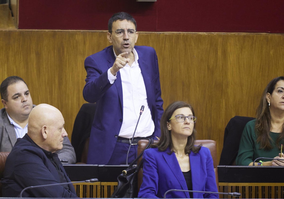 Mario Jiménez durante un pleno del Parlamento de Andalucía