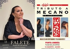 Falete y 'Aidalai, tributo a Mecano' este fin de semana en Punta Umbría: entradas, horarios y fechas