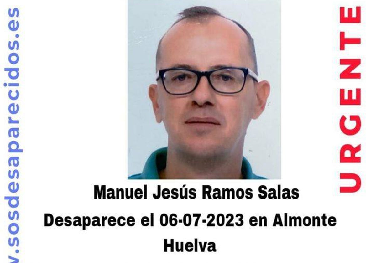 Alertan de la desaparición de un vecino de Almonte desde hace dos meses