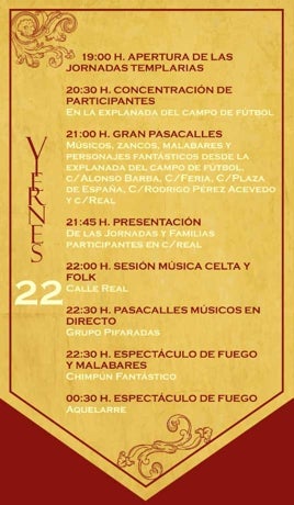 Imagen - X Jornadas Templarias de Lepe: fechas, horarios y programación