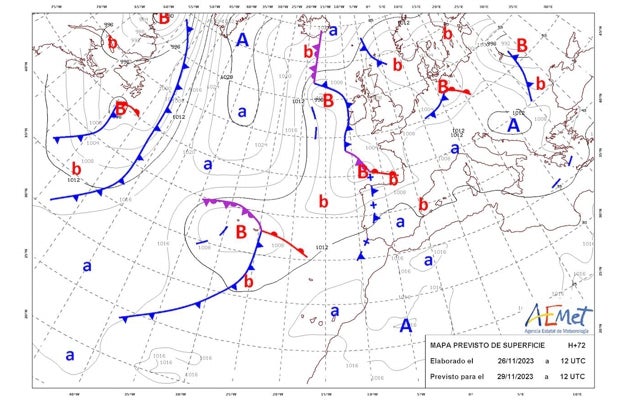 Mapa de superficie previsto