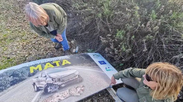 La señalización estaba arrancada y tirada en el arcén hasta la semana pasada
