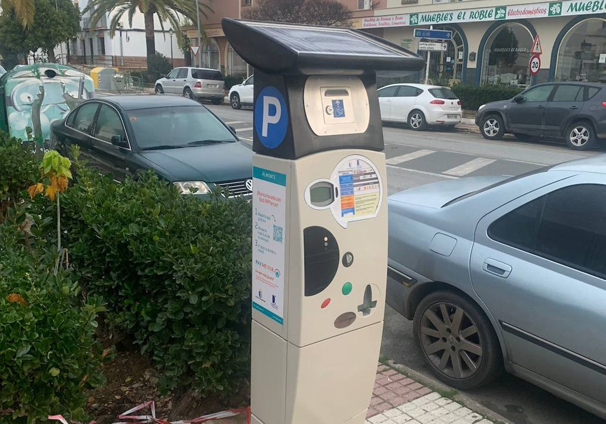 Parquímetro instalado en Almonte