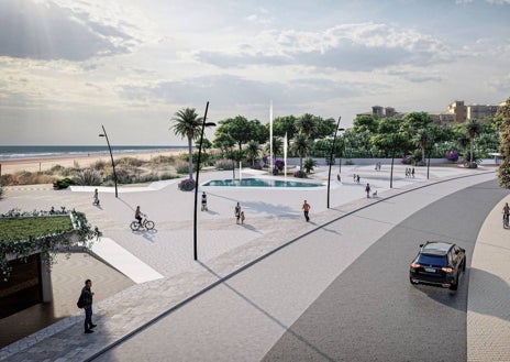 Imagen secundaria 1 - Así será la entrada a Punta Umbría por la avenida del Oceano con un hotel de cuatro estrellas, una gran plaza y un parking de dos plantas