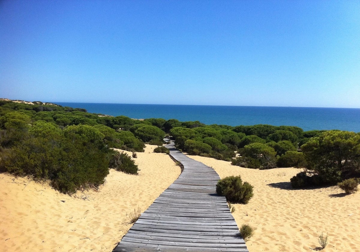 Paisaje en la playa de Cuesta Maneli, en la provincia de Huelva