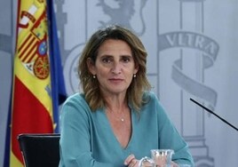 La ministra Teresa Ribera durante una rueda de prensa