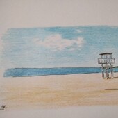 Dibujo de la playa de Isla Cristina