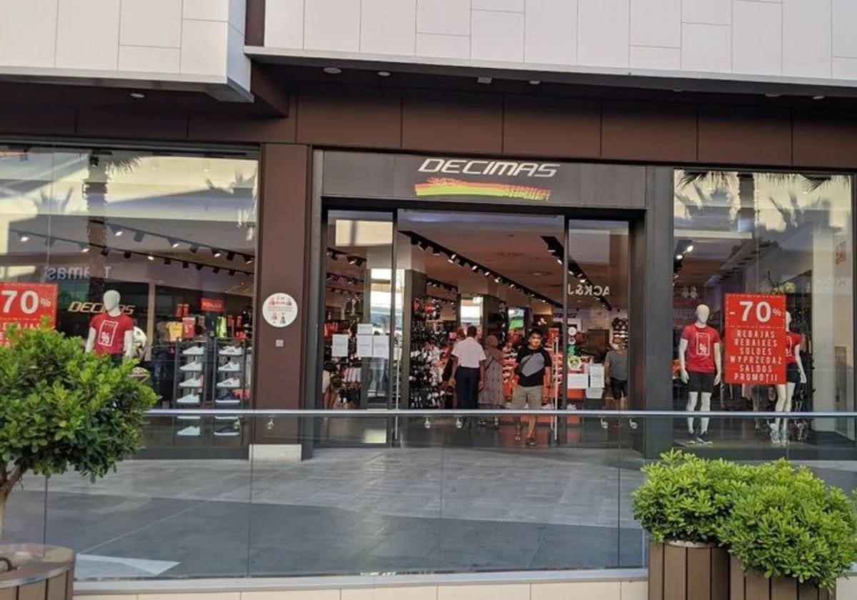 La tienda Décimas en el centro comercial Holea de Huelva