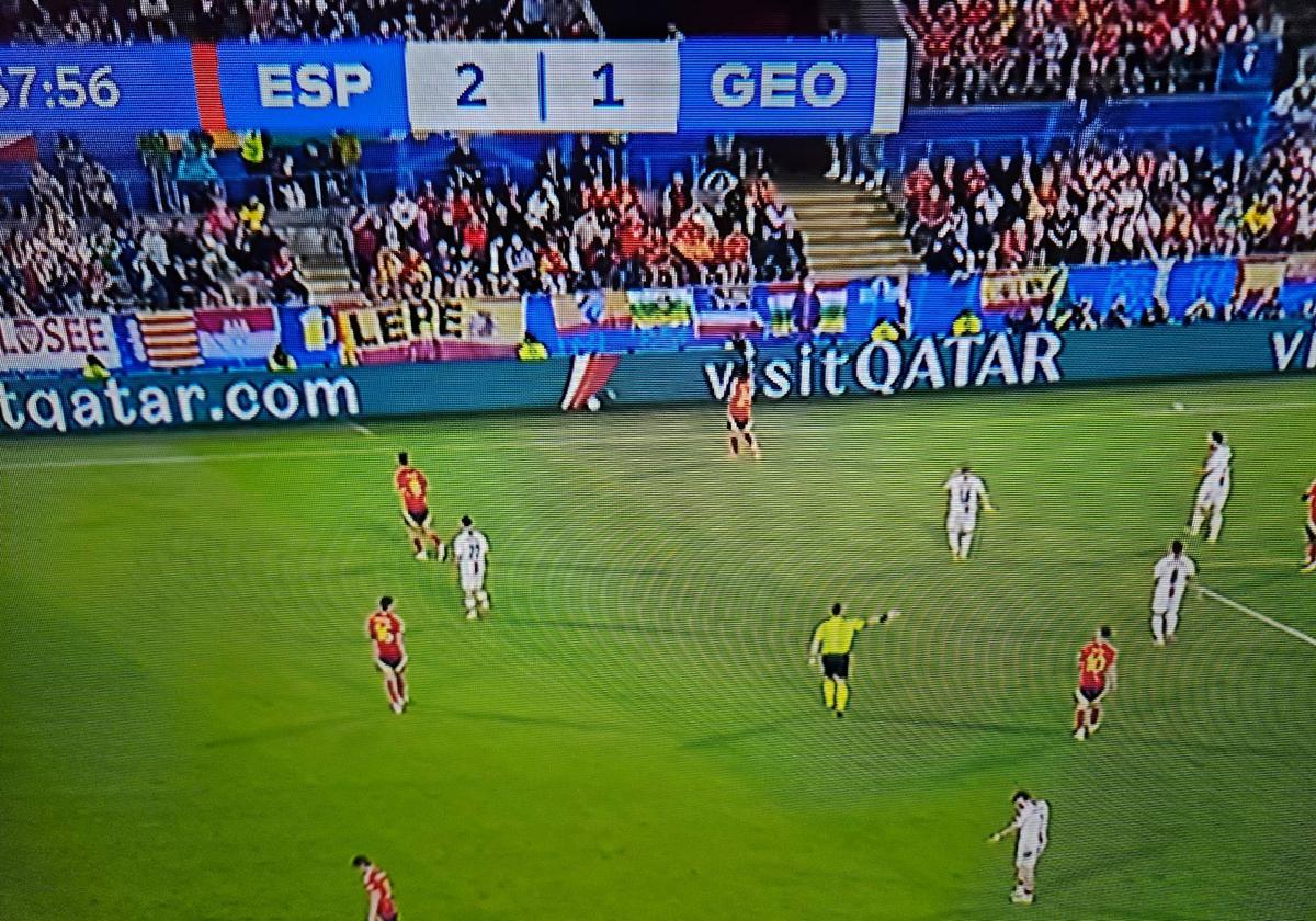Pancarta de Lepe en la Eurocopa 2024
