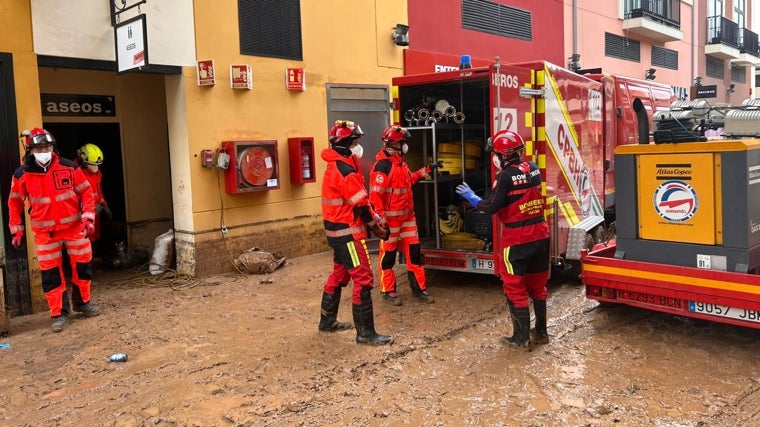 Bomberos de Huelva en la zona