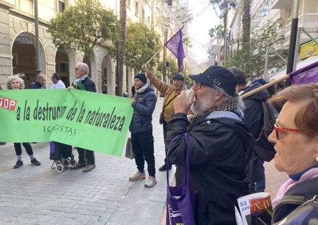 Imagen secundaria 1 - Imágenes de la protesta de esta mañana ante la Diputación de Huelva