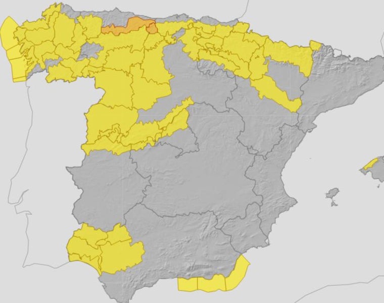 El aviso amarillo ya anunciado para la jornada de este jueves en toda la provincia de Huelva