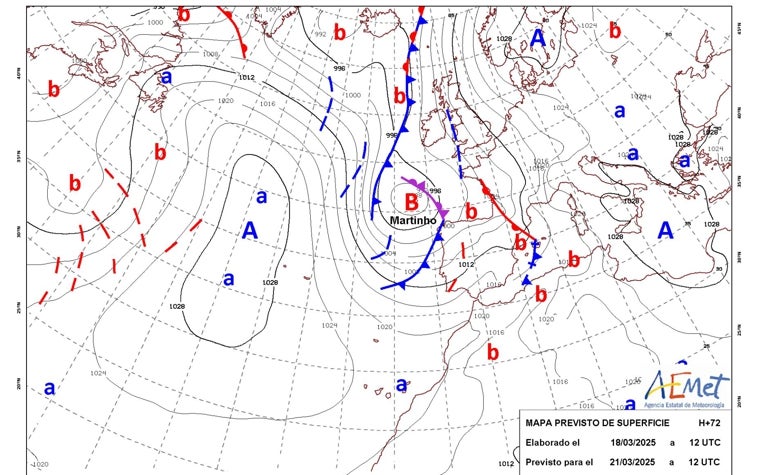Martinho podría ser ya la última borrasca fuerte de la temporada