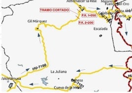 La Diputación anuncia el «corte total de la calzada» de una carretera de la sierra de Huelva durante tres semanas