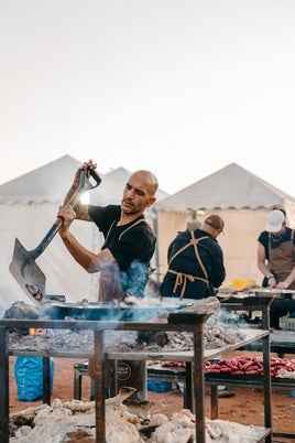 Juan López, en el Holy Meat Festival, celebrado en la playa portuguesa de Montegordo