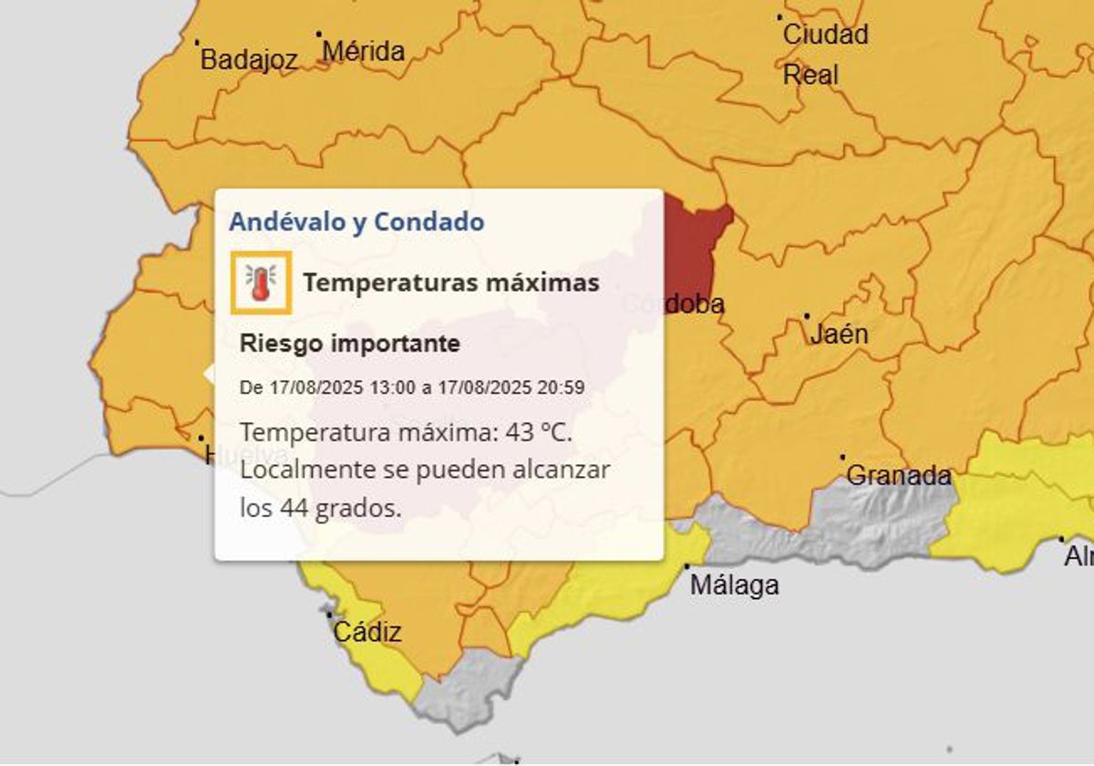 Mapa de avisos previsto para este sábado