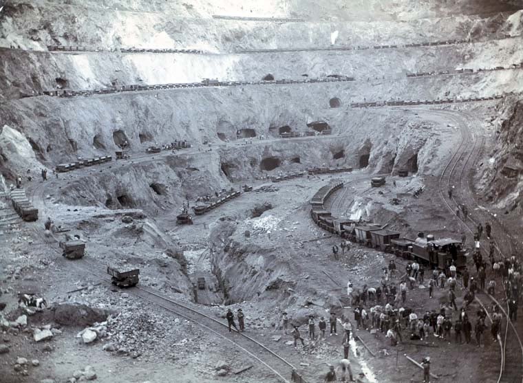 Explotación minera de la Rio Tinto Company en 1900