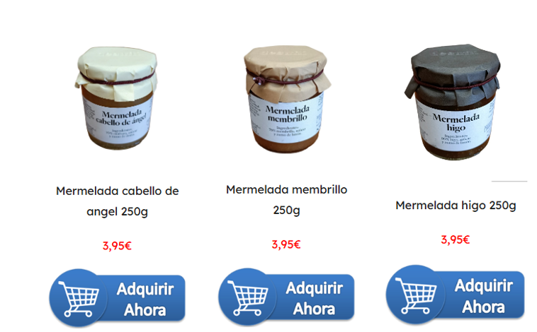 Imagen principal - Productos de su página web