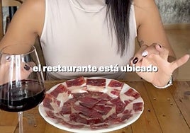 Una influencer muy conocida se enamora de este restaurante de Huelva: «El jamón viene de los cerdos que ellos tienen en su campo»