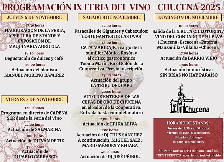 IX Feria del Vino de Chucena: fechas y programación