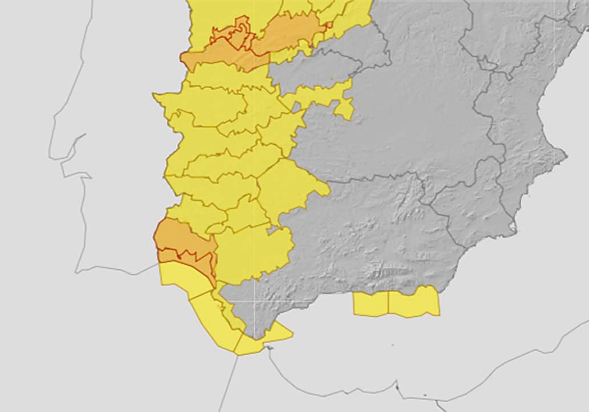 El mapa de avisos para este jueves