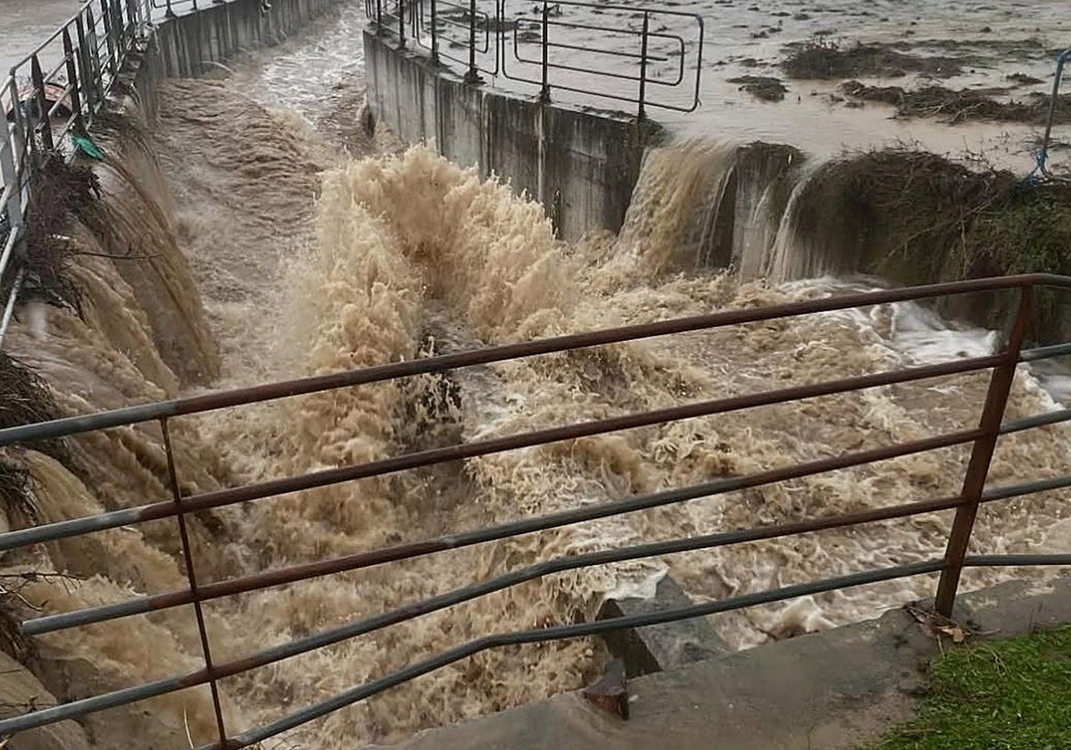 Imagen de las inundaciones en el municipio onubense de Nerva a causa de la borrasca 'Claudia'